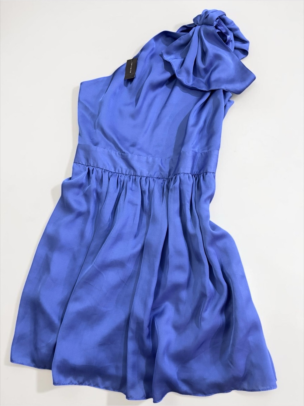 NWT The Limited Periwinkle One Shoulder Bow Cocktail Dress Late 2000s Size 10